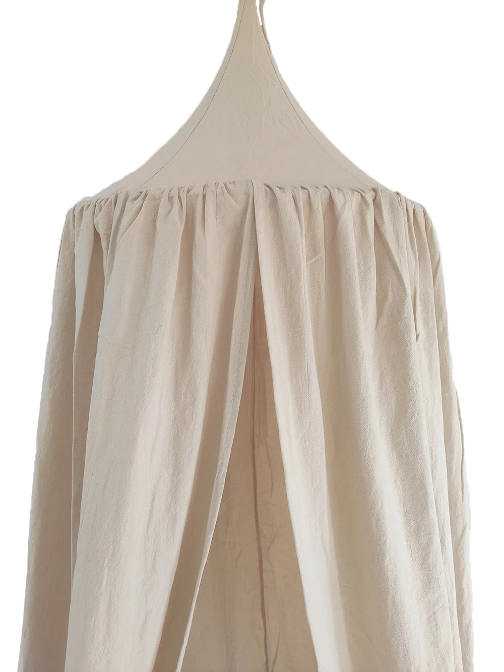 ciel de lit beige fronce