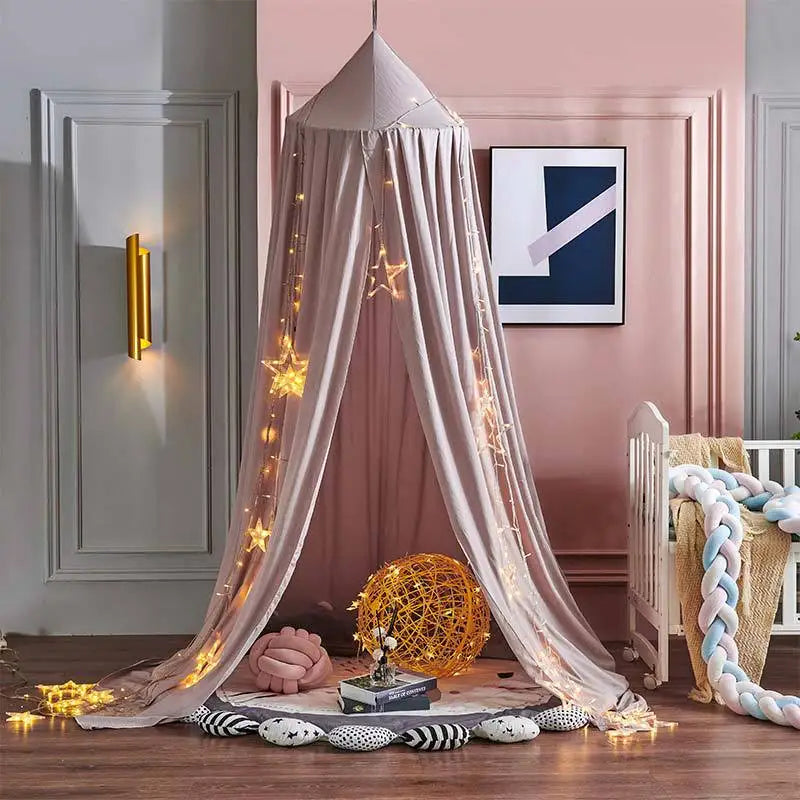 ciel de lit moustiquaire bebe vieux rose poudre