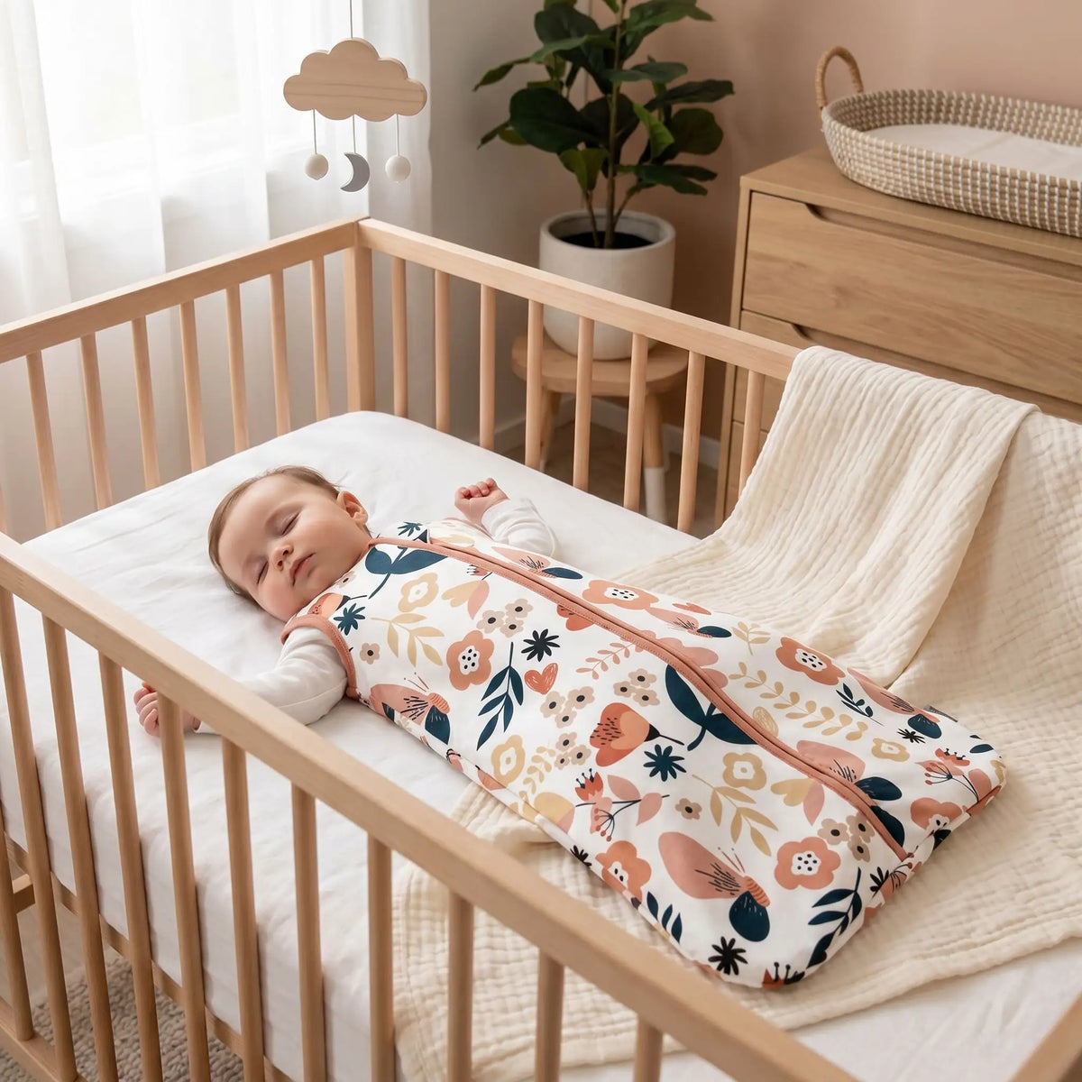 gigoteuse bebe fille sur bébé dort paisiblement