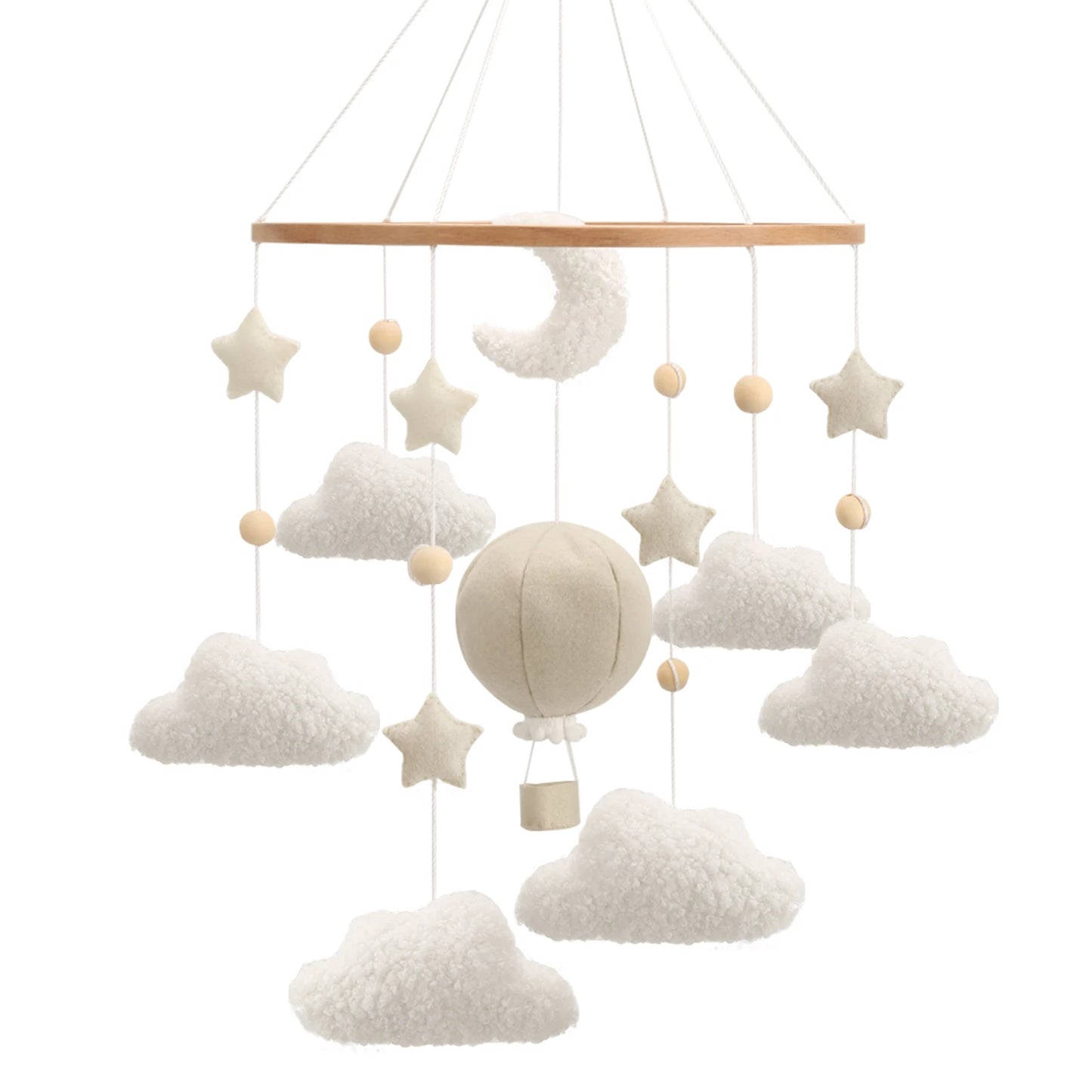 mobile bebe pour lit étoile nuage blanc