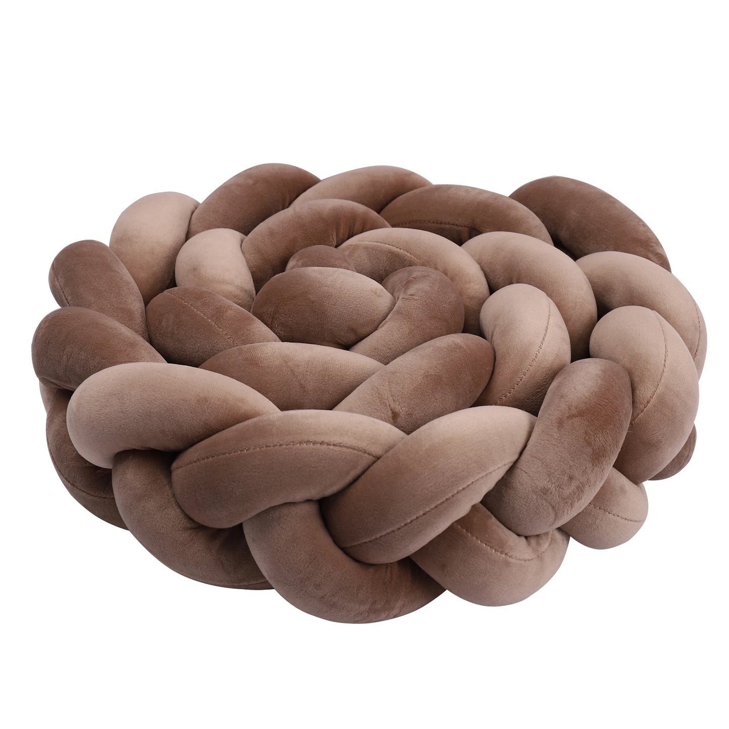 tour de lit bebe tresse plier rond marron