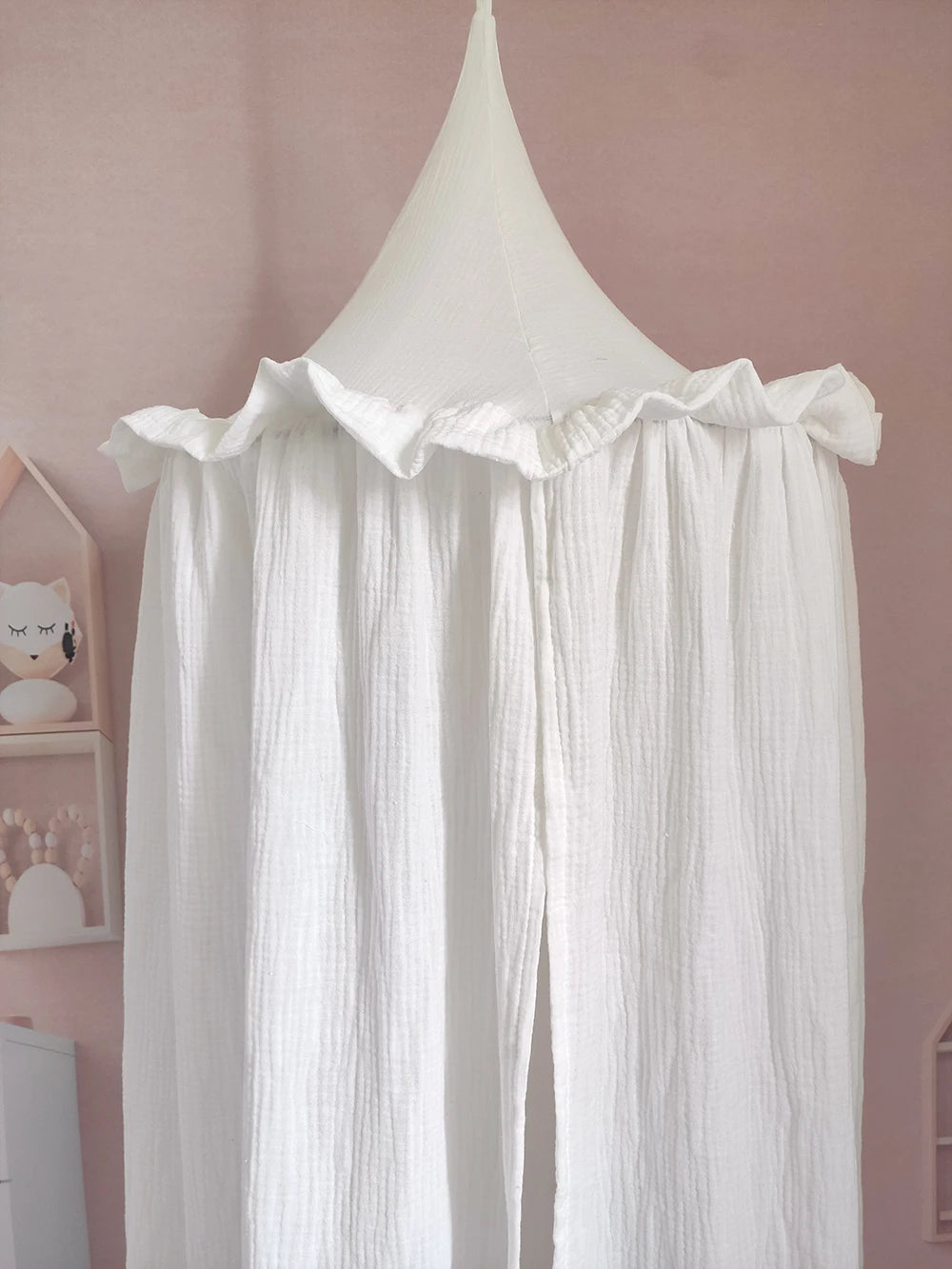 Ciel de lit en coton blanc