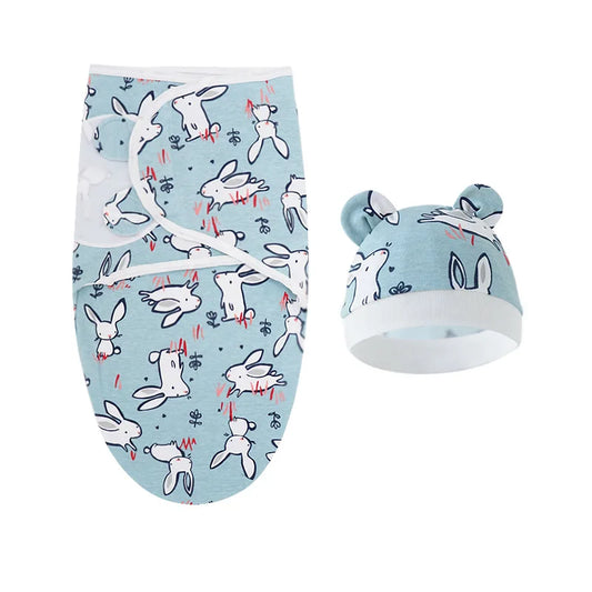 Couverture Emmaillotage Bébé lapin bleu