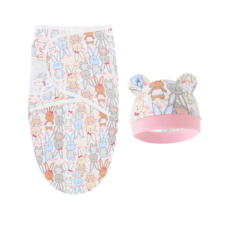 Couverture Emmaillotage Bébé lapin rose