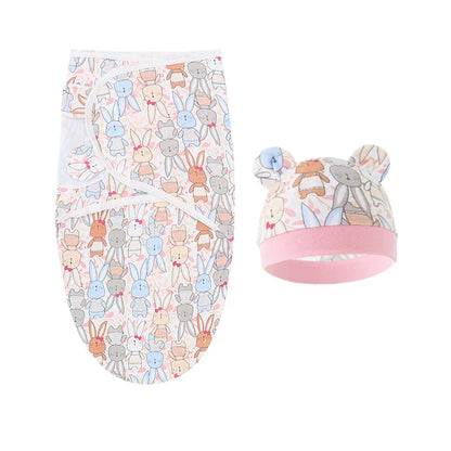 Couverture Emmaillotage Bébé lapin rose