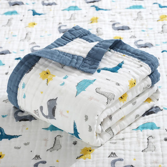Couverture bebe en Gaze de Coton dinosaure