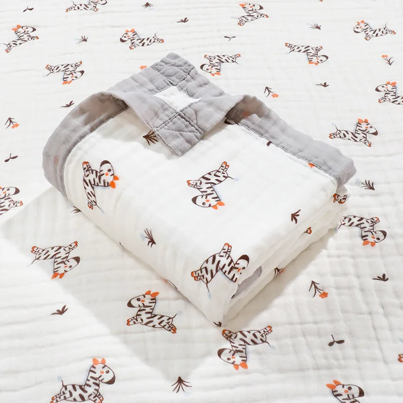 Couverture bebe en Gaze de Coton zebre