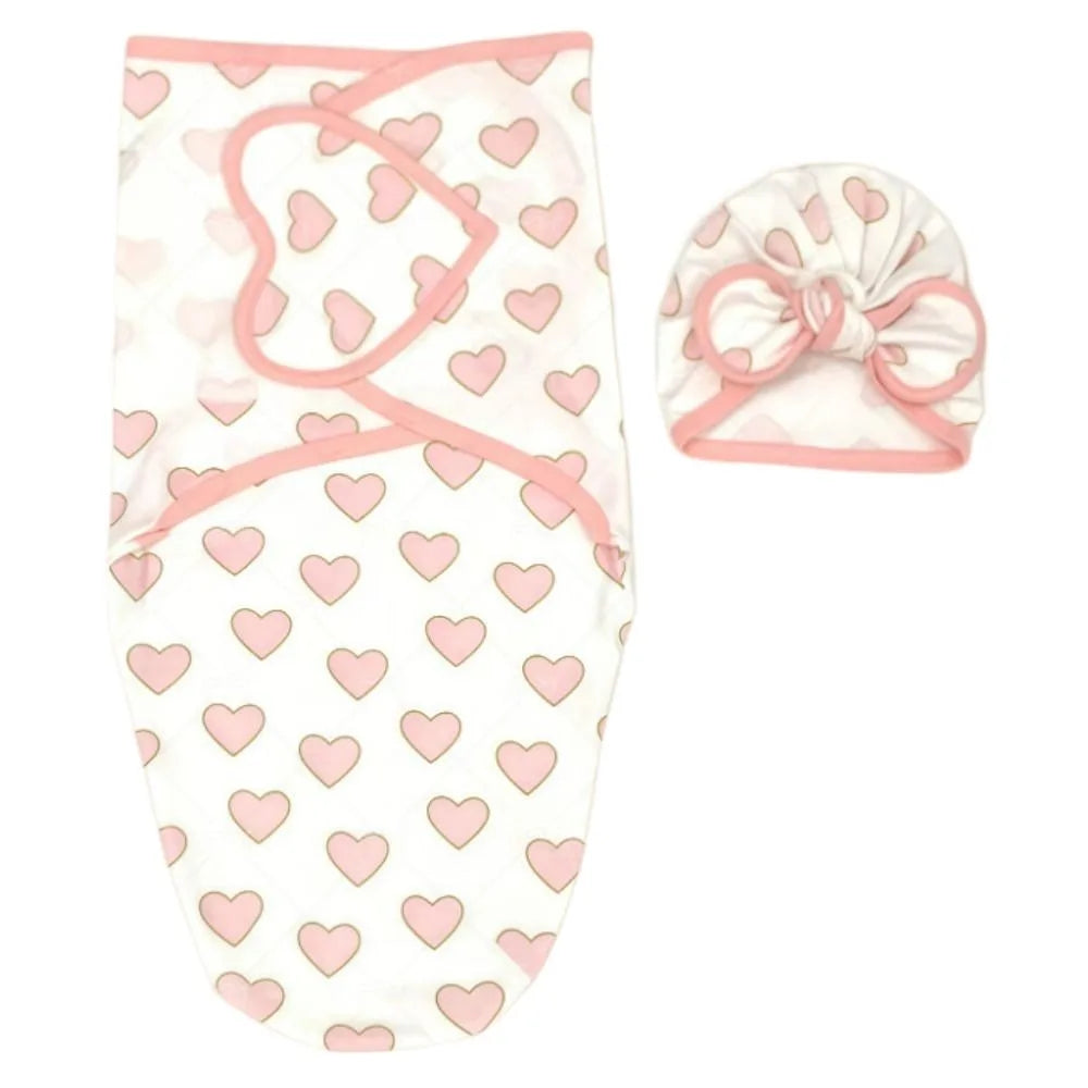 Couverture emmaillotage bébé cœur d'amour