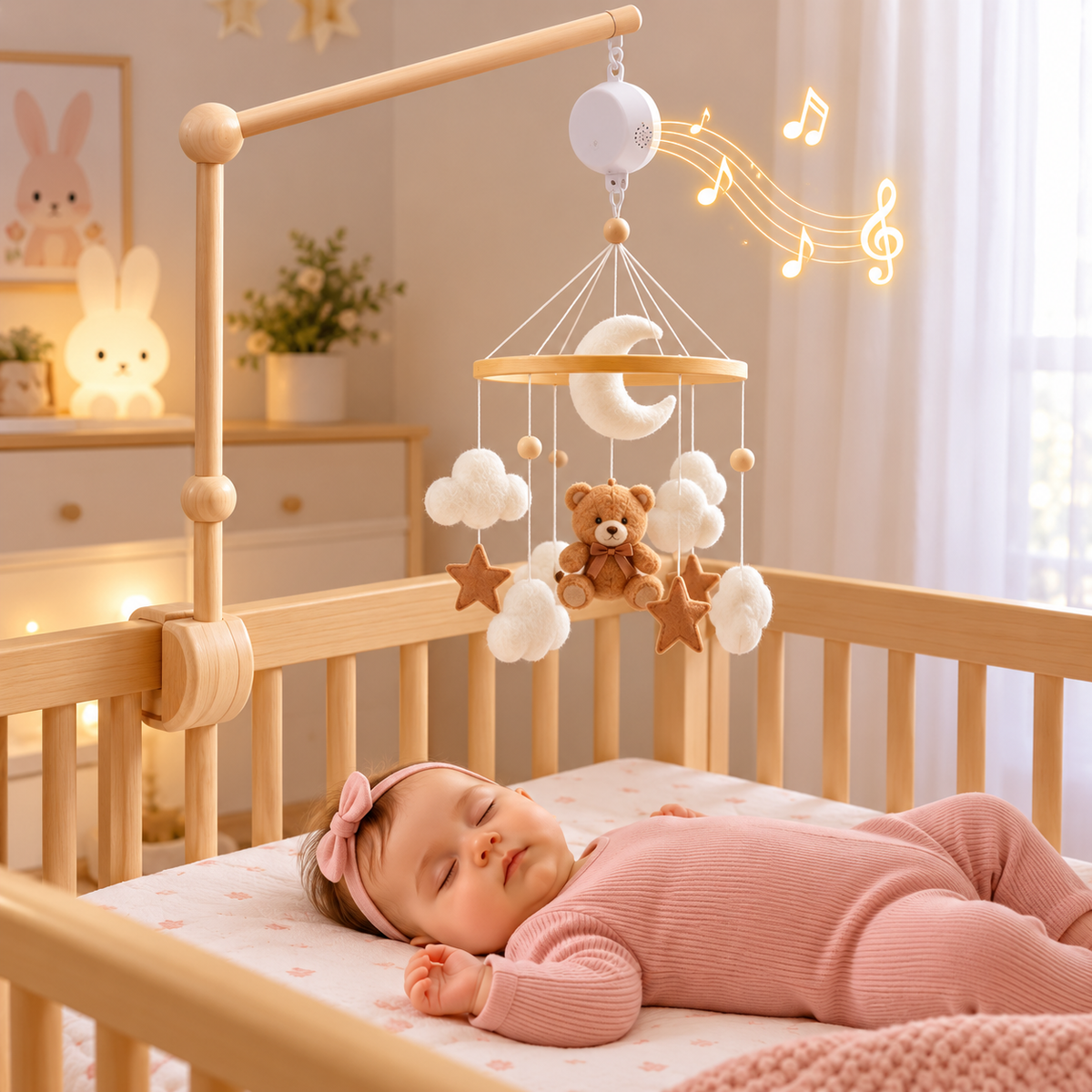 Mobile Pour Bébé | En Bois Ours Brun