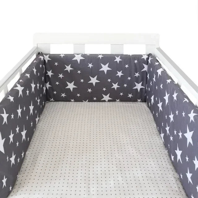 Tour de lit bébé noir Etoile blanc