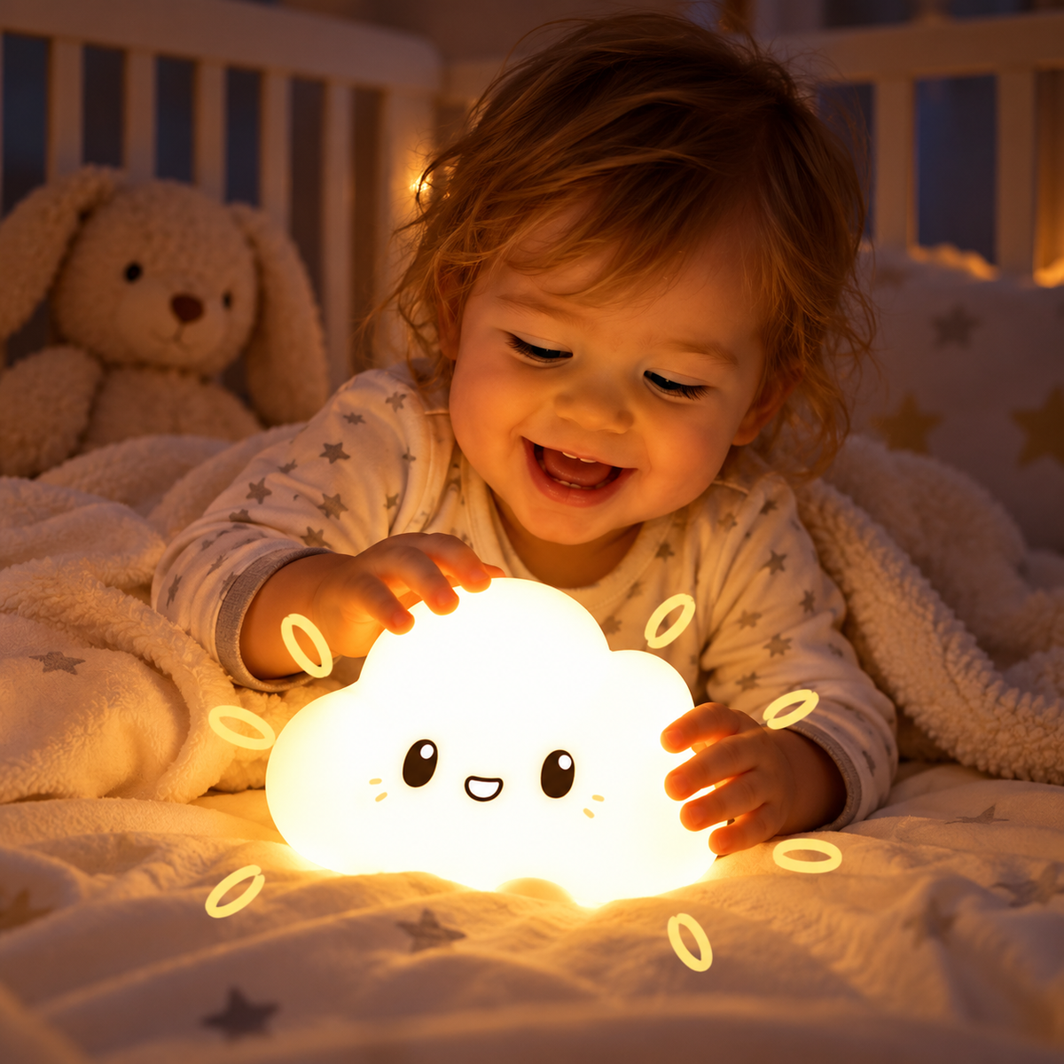 Veilleuse chambre bébé nuage doux enfant éclats rire