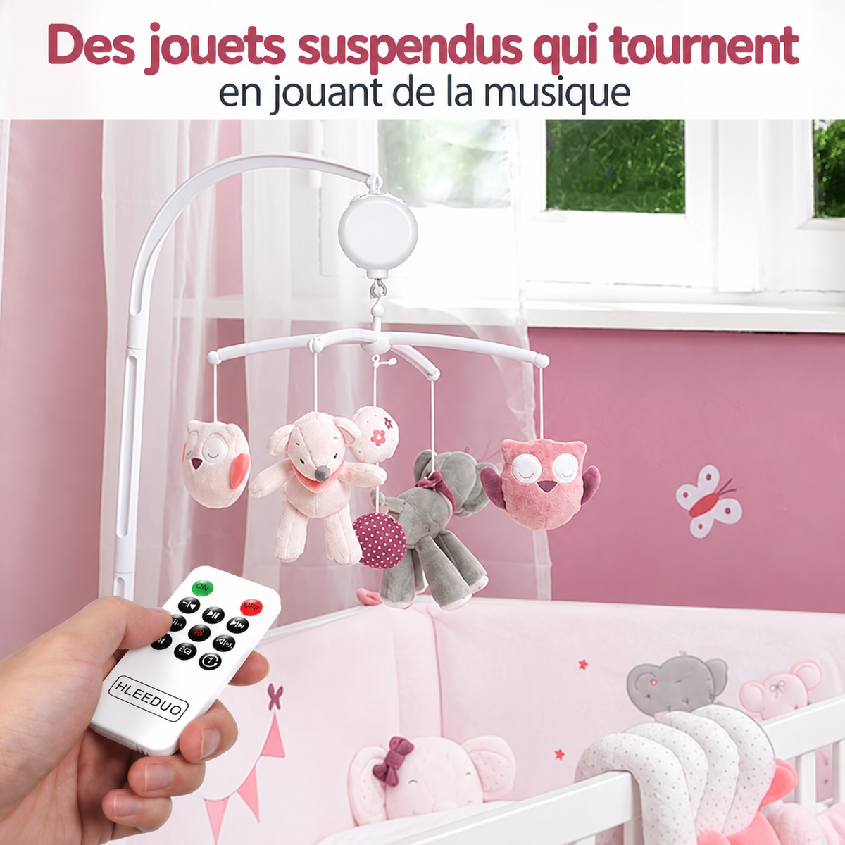 boite à musique mobile bébé avec télécommande