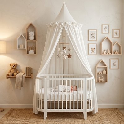 Ciel de lit blanc confort bébé