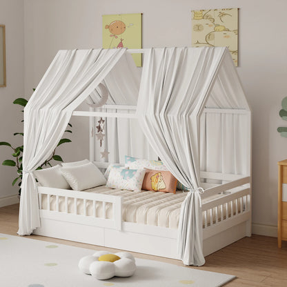 ciel de lit cabane blanc