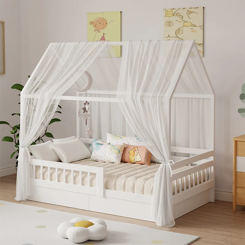 ciel de lit cabane blanche