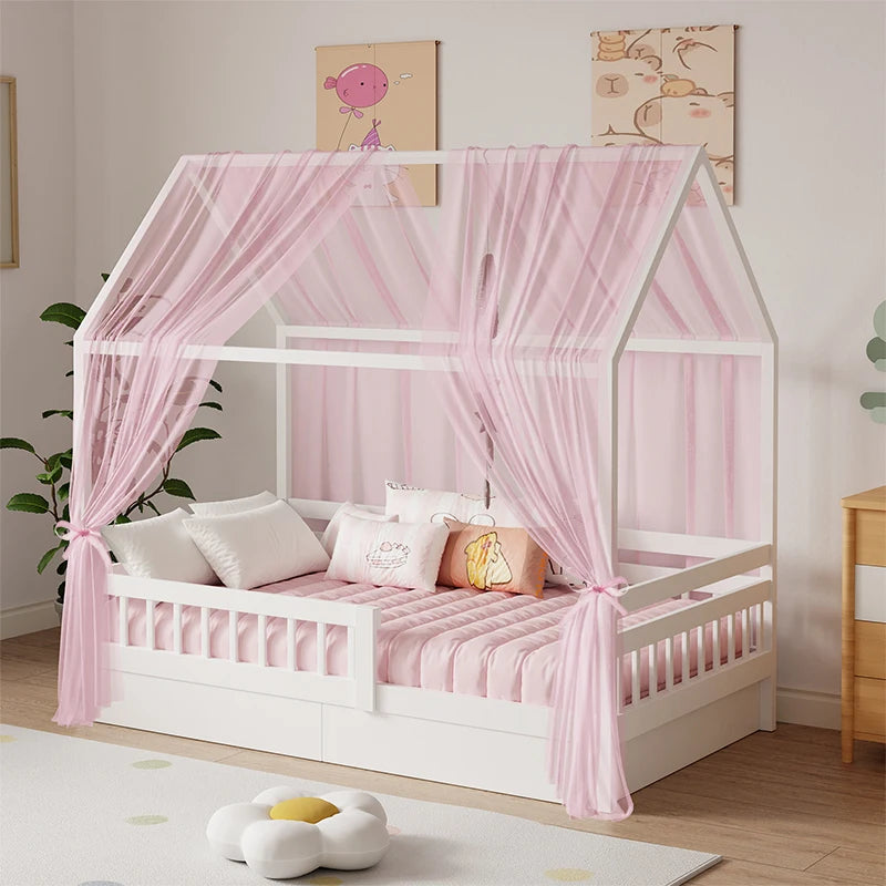 ciel de lit cabane rose clair