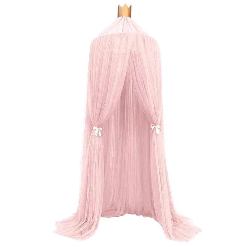 ciel de lit pour berceau rose clair