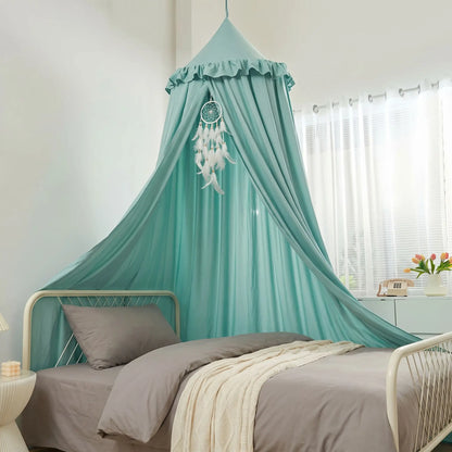 ciel de lit vert pour chambre enfant
