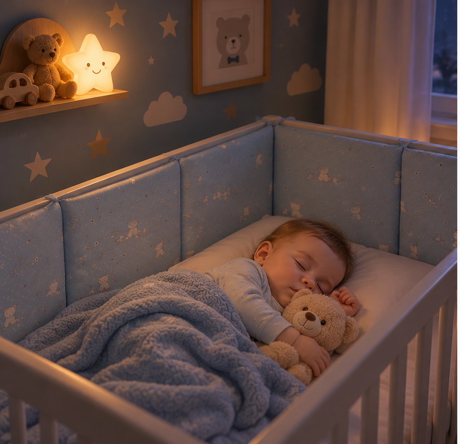 contour de lit bébé garçon bébé dort paisiblement