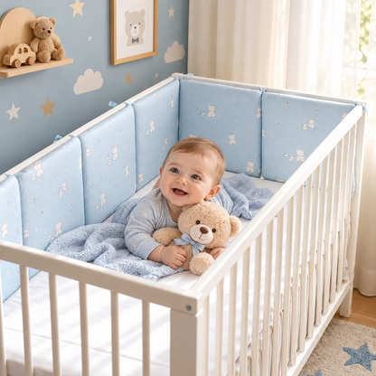 contour de lit bébé garçon bébé joyeux dans berceau