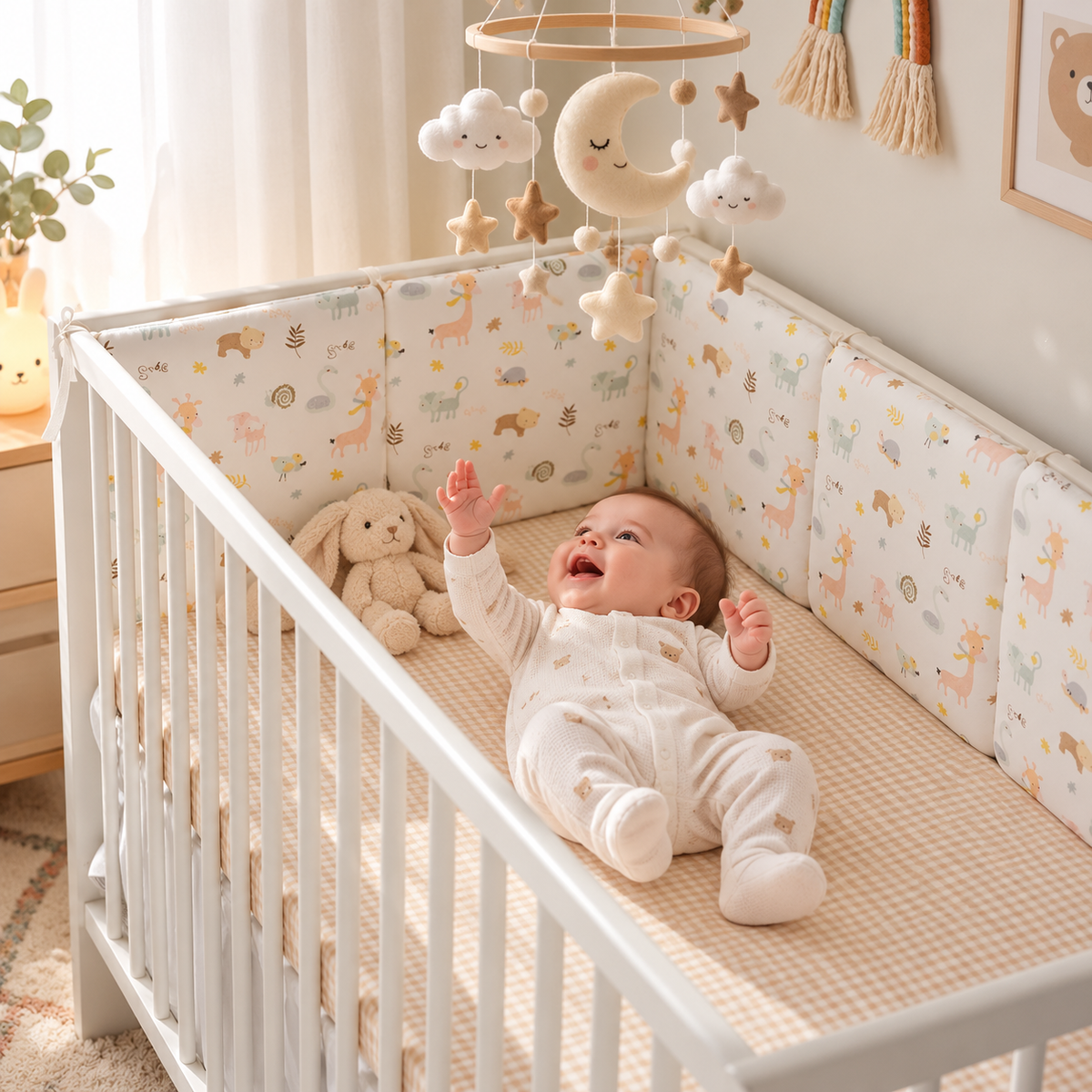 contour de lit bébé nourrisson gazouillé dans berceau 