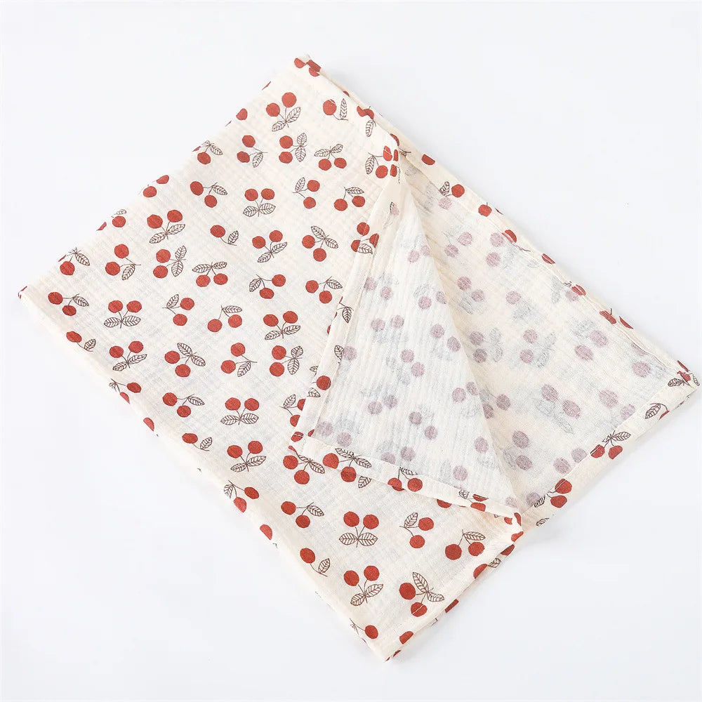 couverture bébé en coton fraise