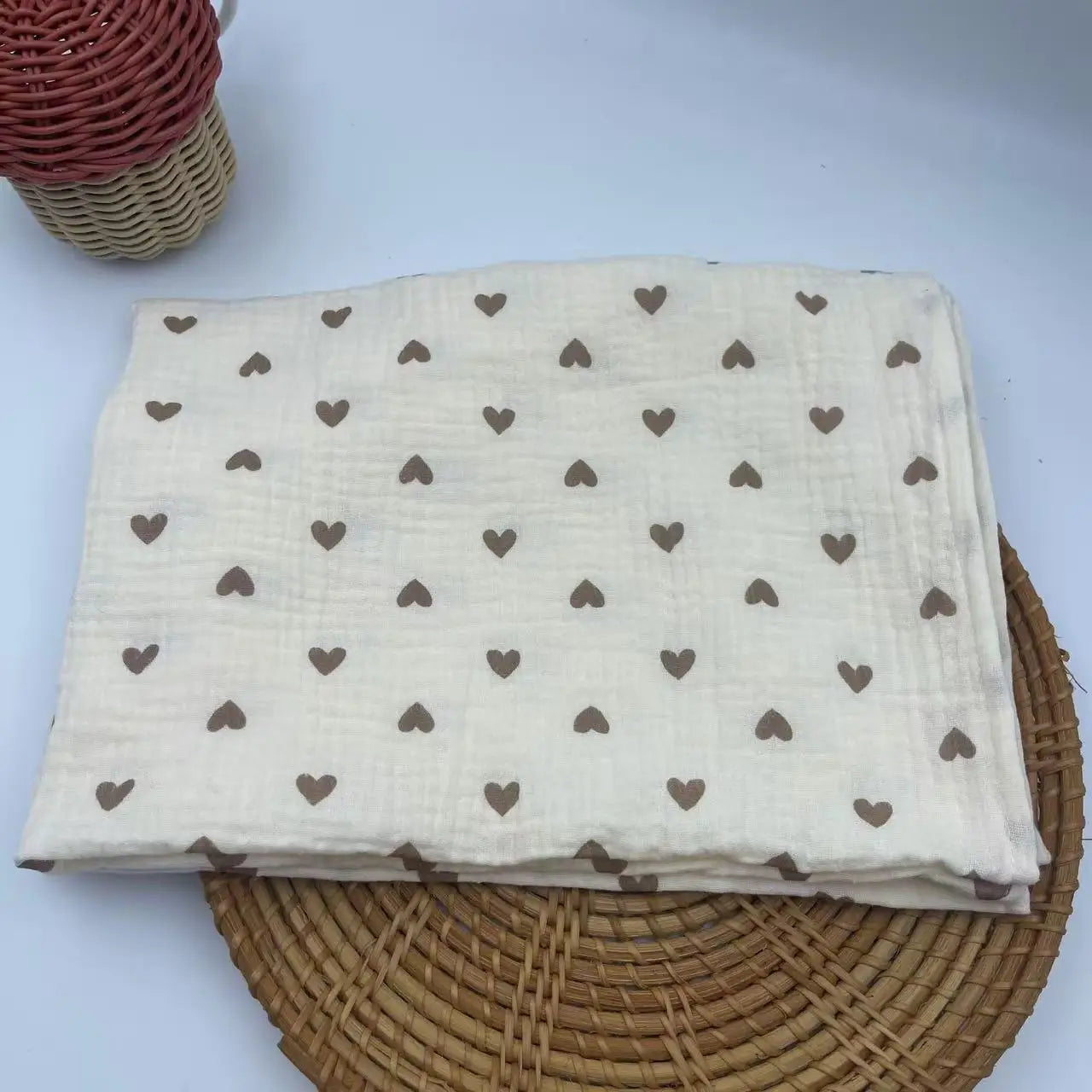 couverture bébé coton petit cœur