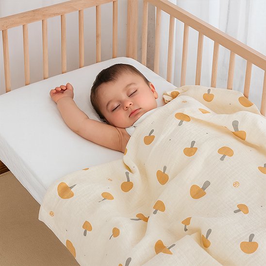 Couverture bébé imprimé champignon