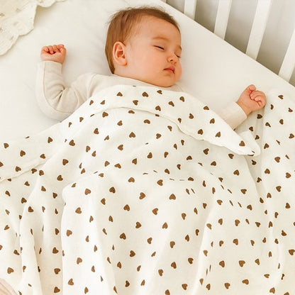 Couverture bébé imprimé cœur d'amour