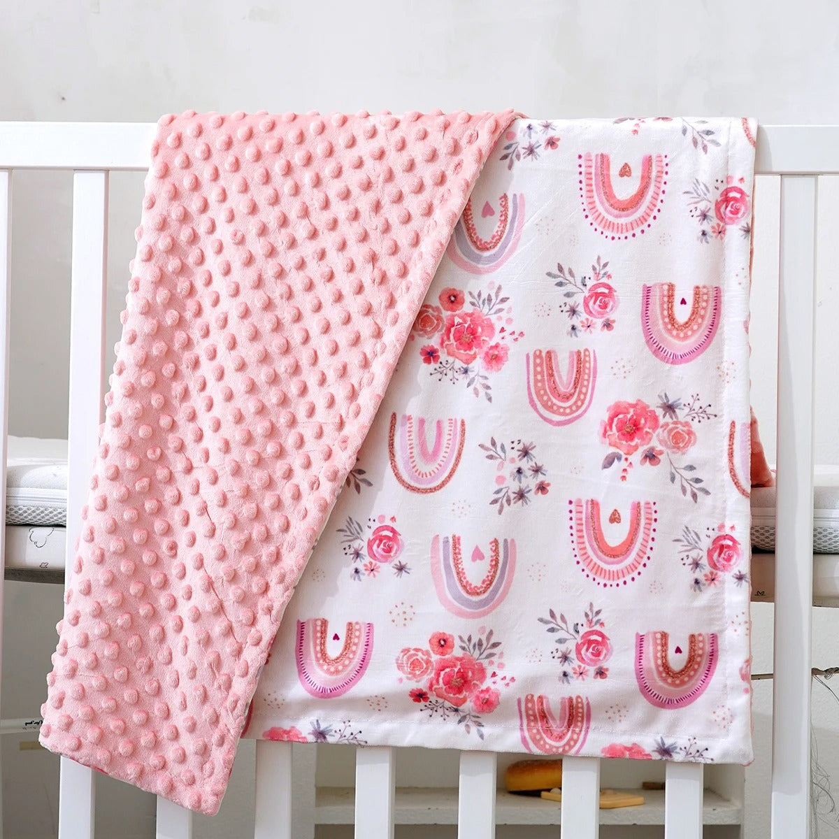 couverture bébé naissance fille doux rose