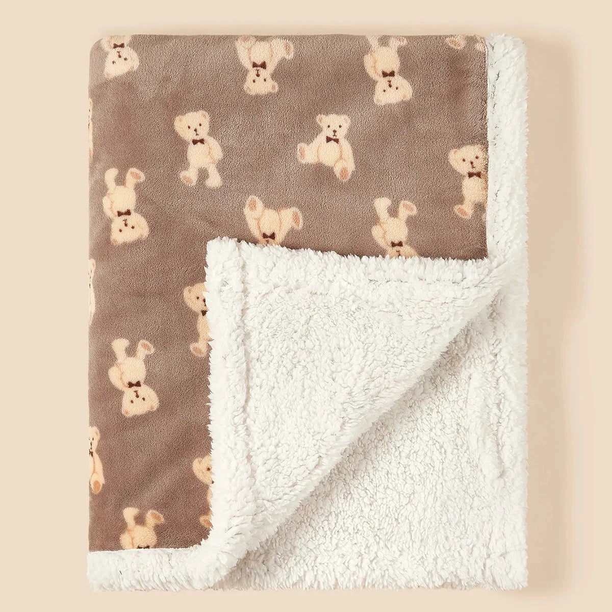 couverture bébé polaire Ours marron