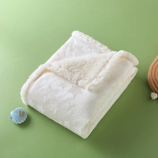 couverture bébé polaire étoile blanc