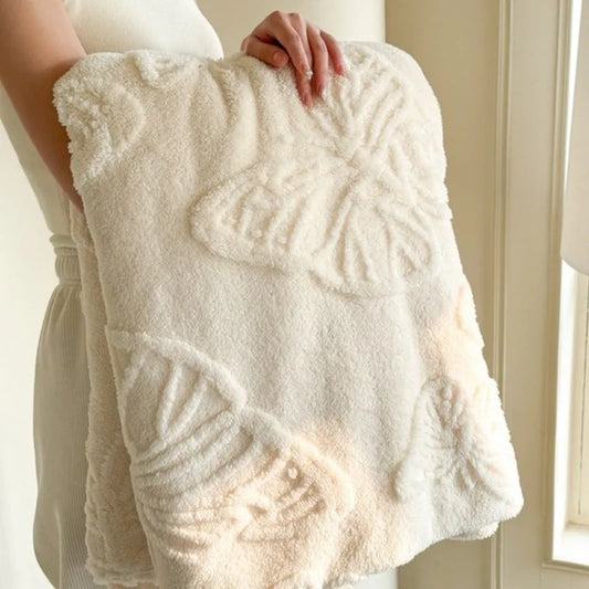 couverture bébé polaire blanc papillon