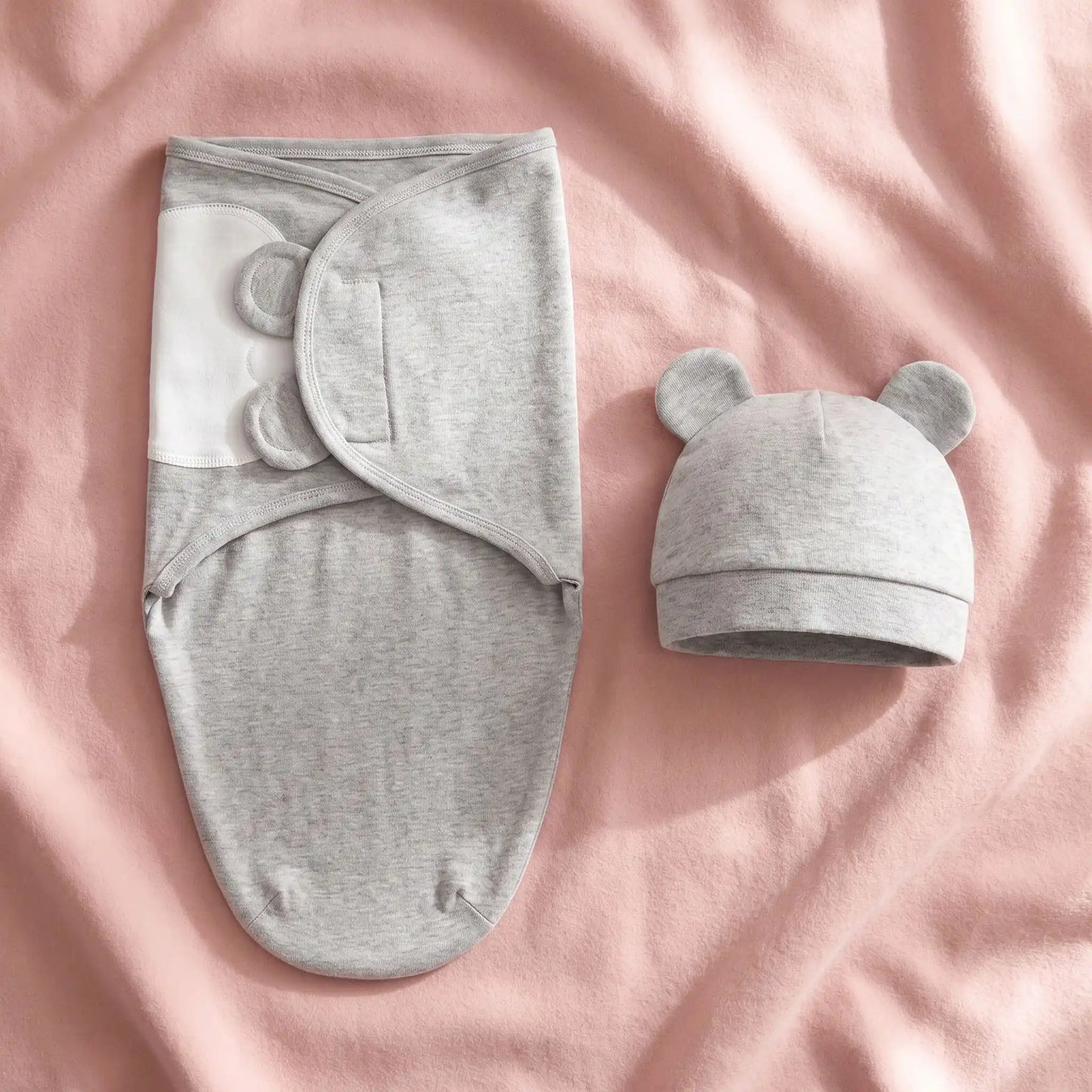 couverture emmaillotage bébé gris