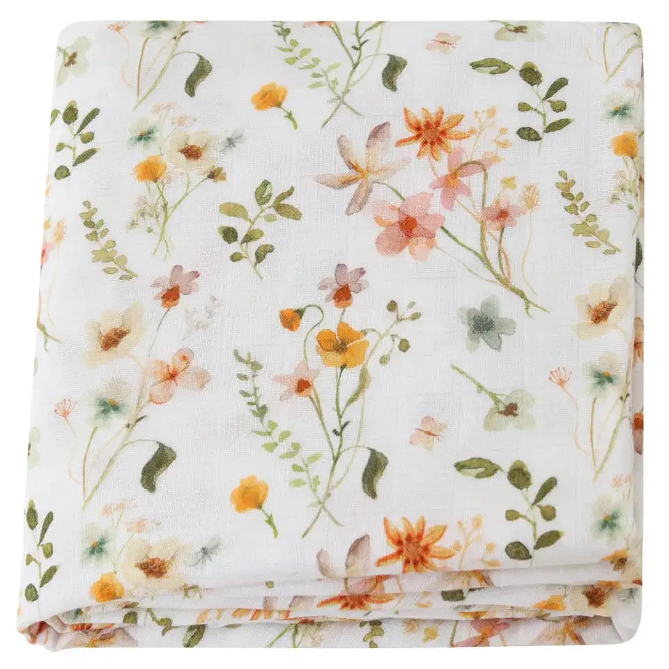 couverture en bambou florale