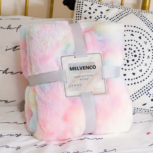 couverture plaid réversible multicolore