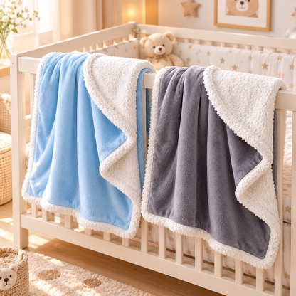 couverture pour bébé naissance bleu gris