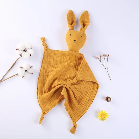  doudou lapin jaune bébé face devant