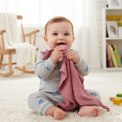 Doudou lapin rose profond