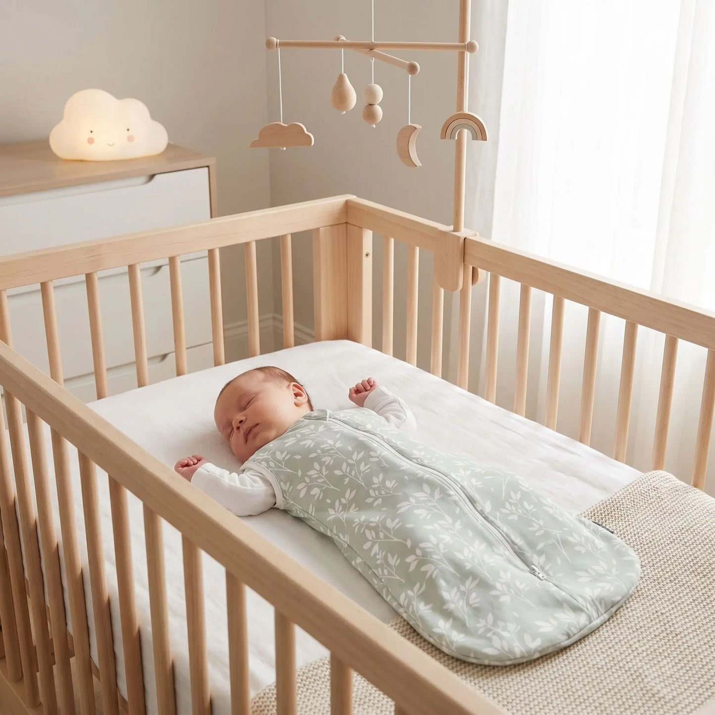 gigoteuse bébé herbes bébé dort paisiblement