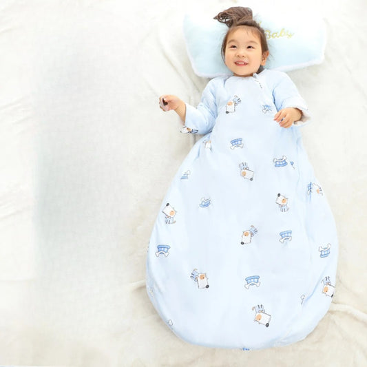 gigoteuse bébé hiver bleu ciel imprimé