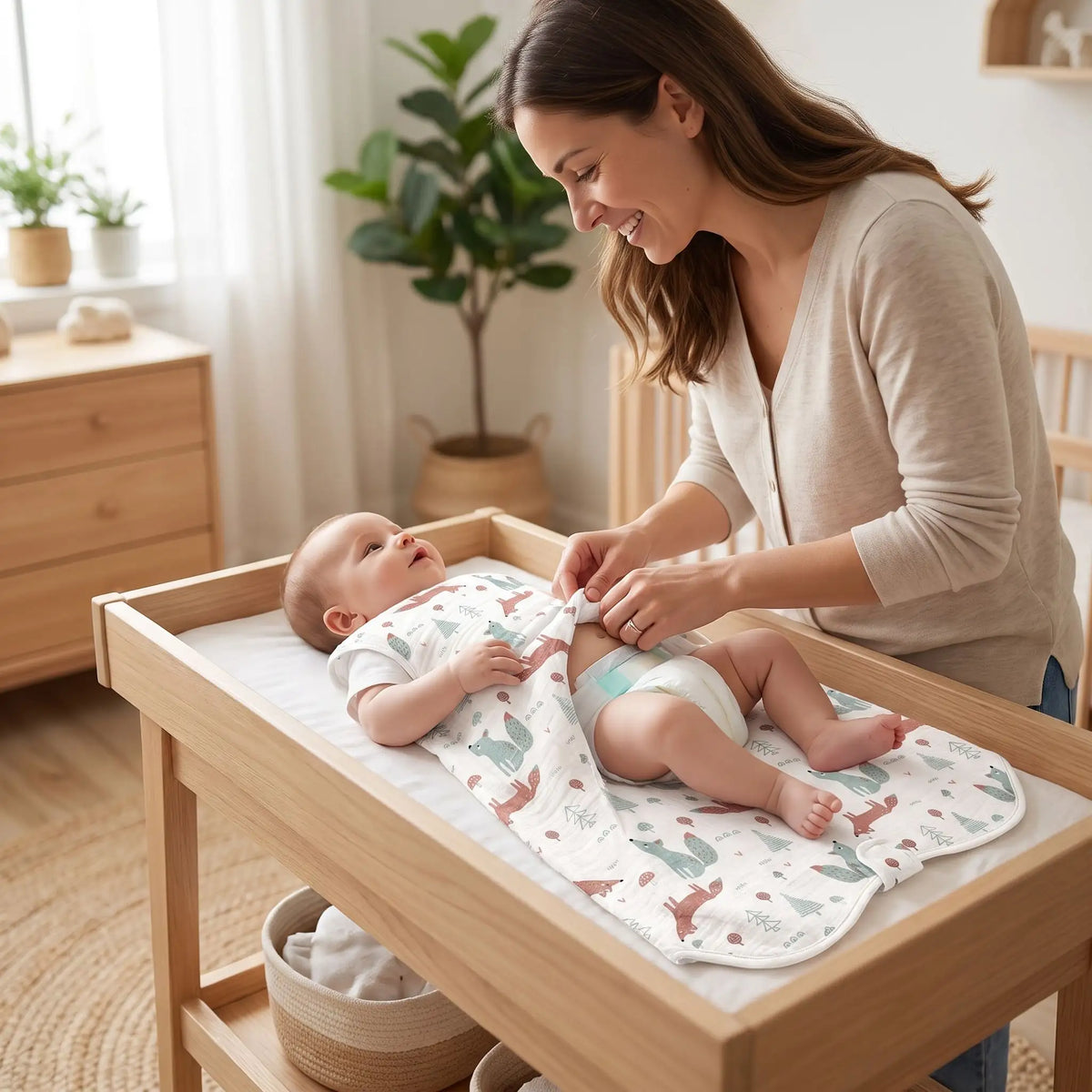 gigoteuse été bébé motif animaux maman change couche