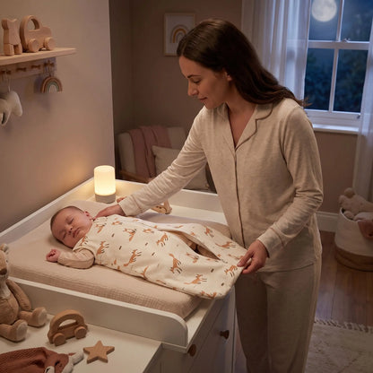  gigoteuse été bébé renard sur bébé maman change couche