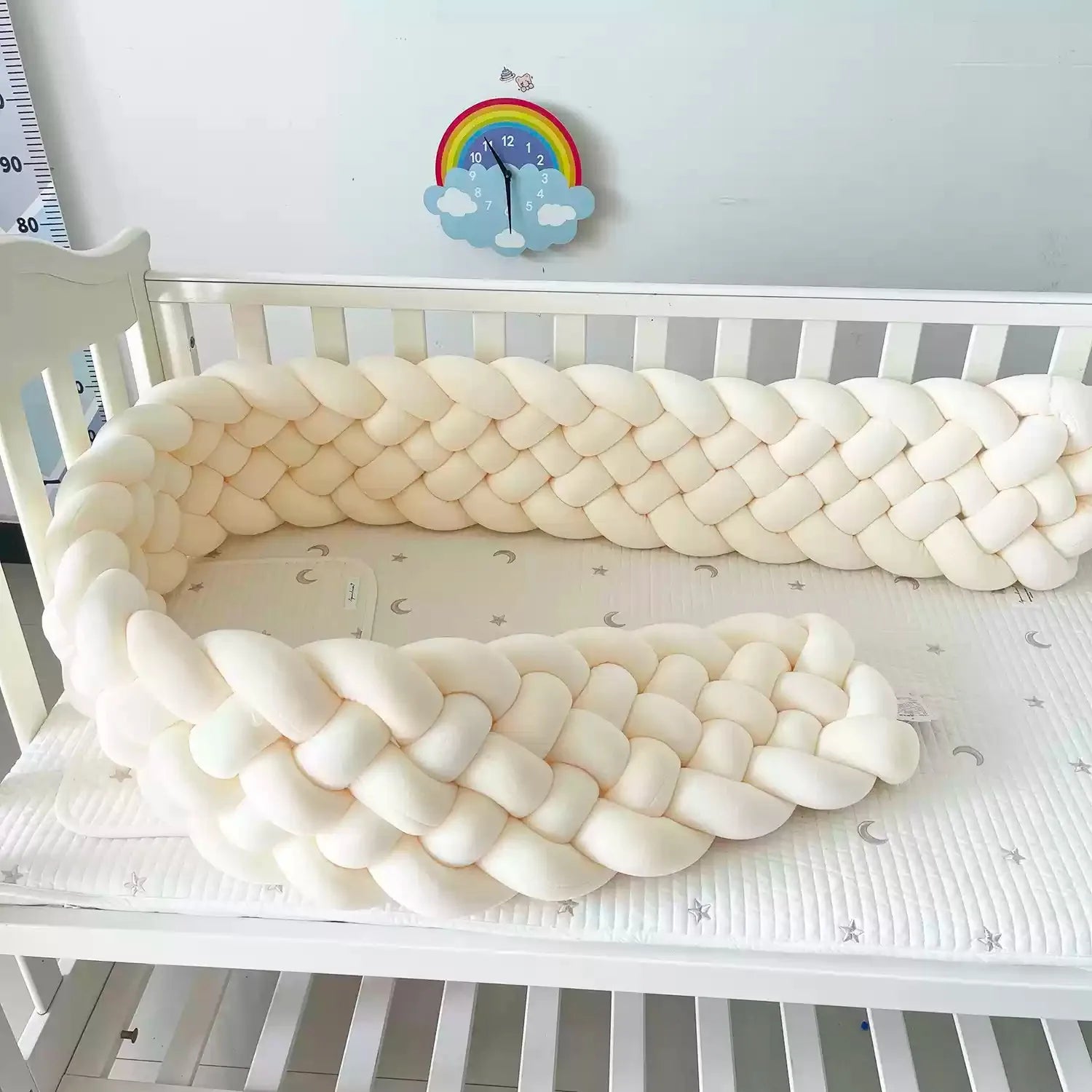 grosse tresse tour de lit 6brins blanc cassé