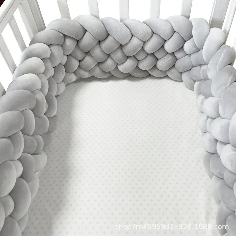 grosse tresse tour de lit 6brins gris