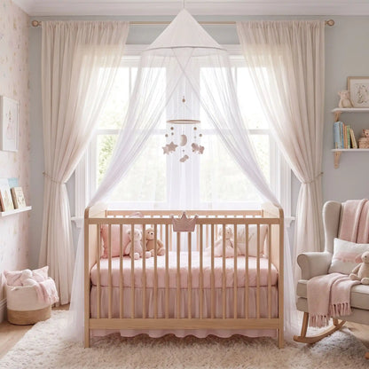 lit moustiquaire bebe blanc décor chambre