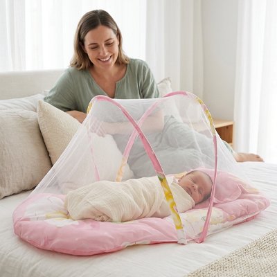 Lit moustiquaire bebe rose bébé confort