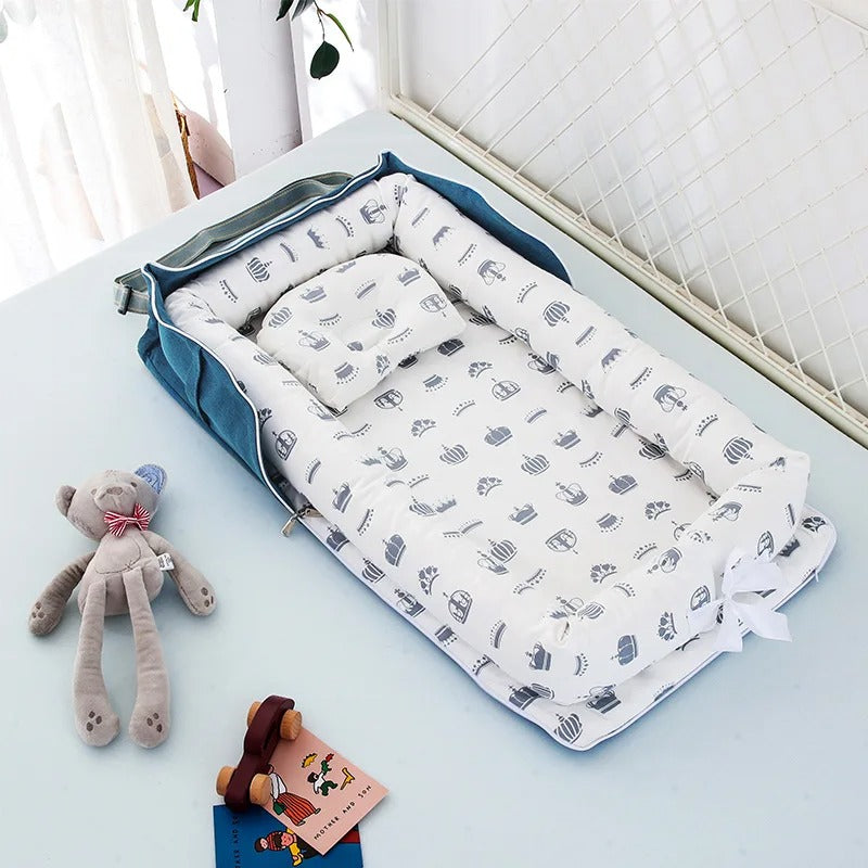 matelas à langer couronne bleu
