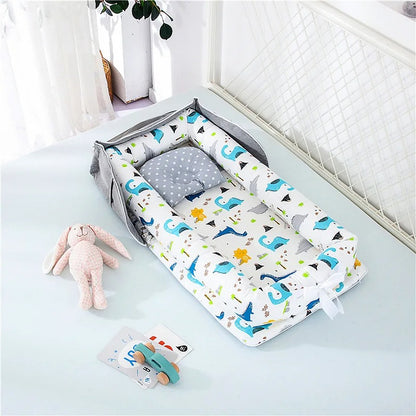 matelas à langer dinosaure portable gris