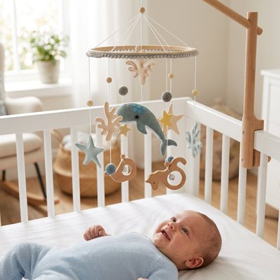 Mobile bebe baleine bleu